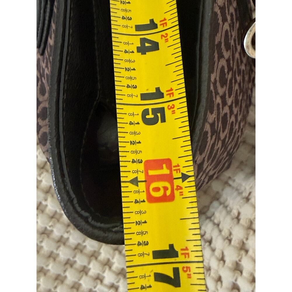 Coach Signature C Women’s Madison Canvas Tote Brown Leather Trim Gold Hardware - Picture 6 of 12